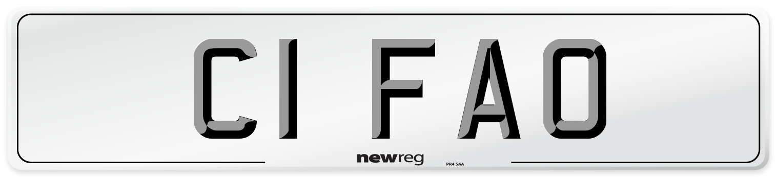 C1 FAO Number Plate from New Reg